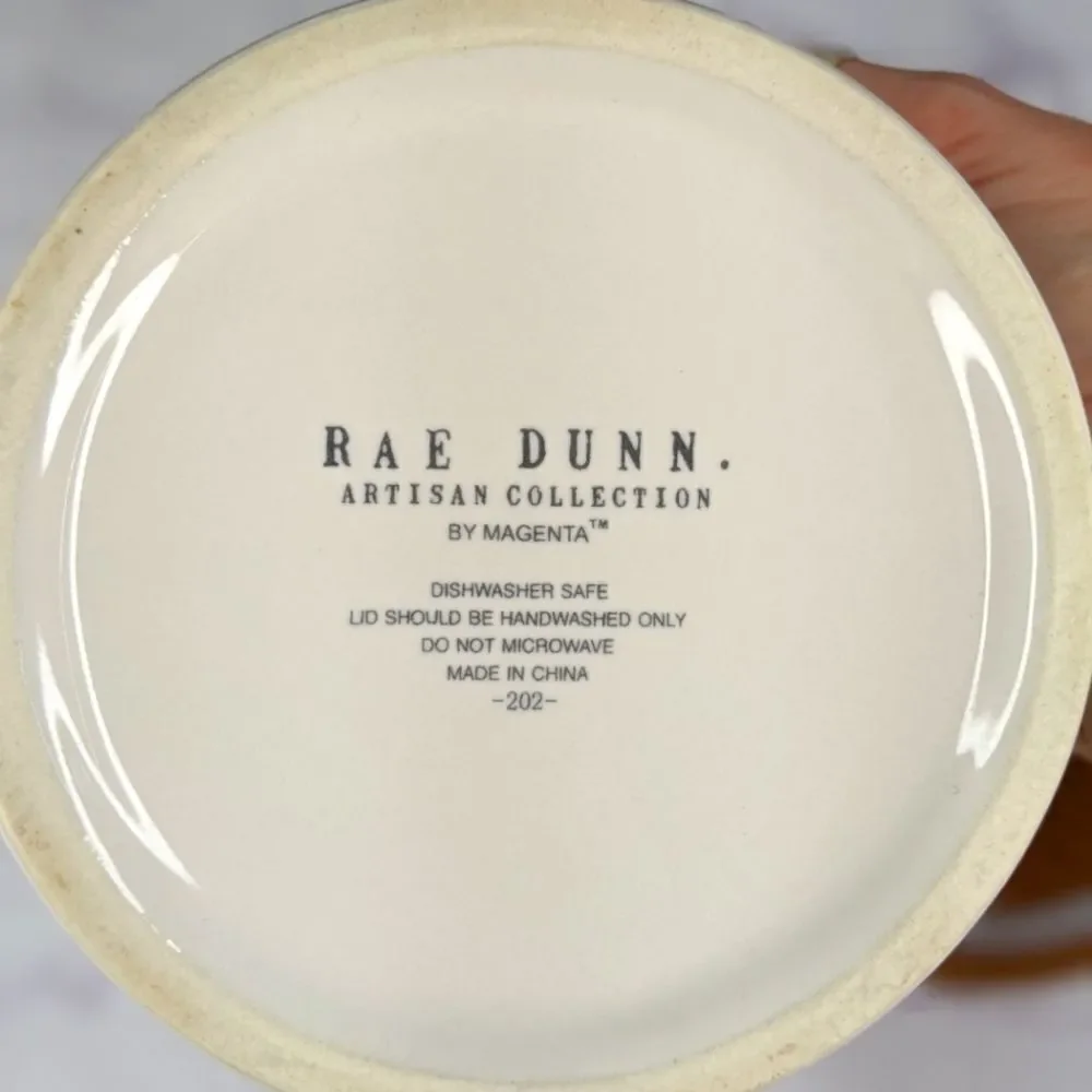 Rae Dunn STORE Ceramic Canister with Wooden Lid
